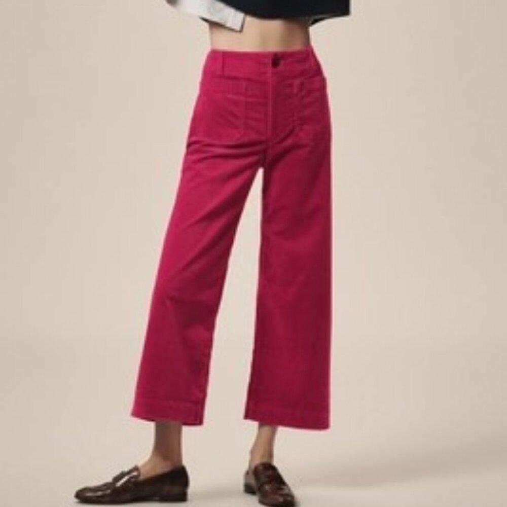 The Colette Corduroy Crop Wide-Leg Pants by Maeve